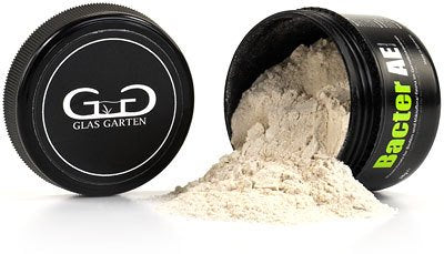 UINCLU GlasGarten Bacter AE micro powder bottle dispenses easily for routine tank dosing.