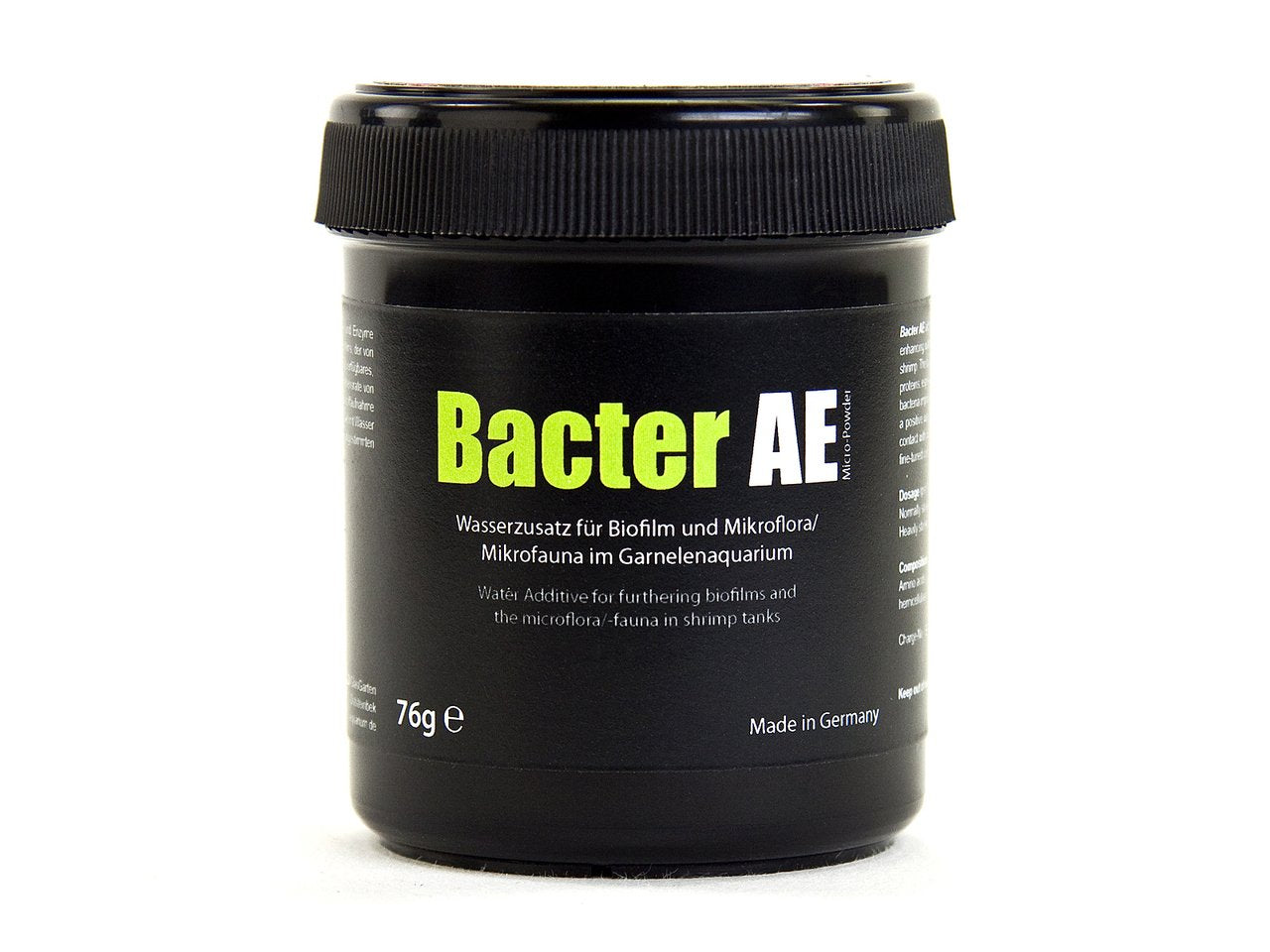 UINCLU GlasGarten Bacter AE powder in water activates to feed biofilms for shrimp.