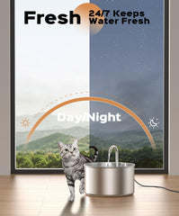 UIOOQ cat fountain 74oz capacity reduces refills for busy weeks.