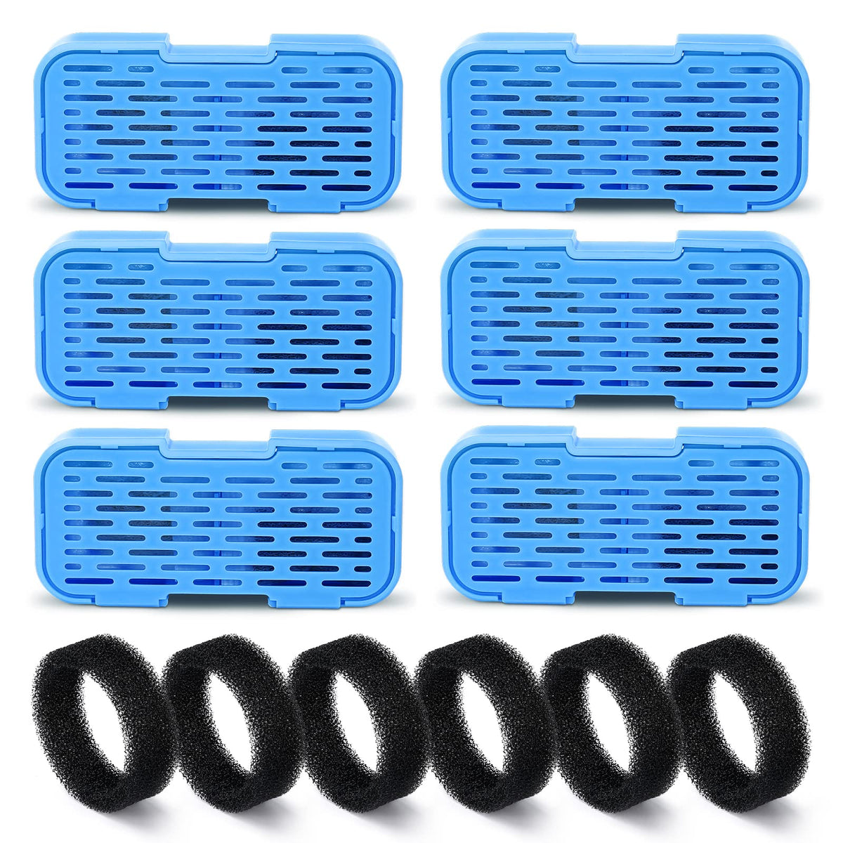 UIOOQ cat fountain filter package with six filters and six sponges for replacement