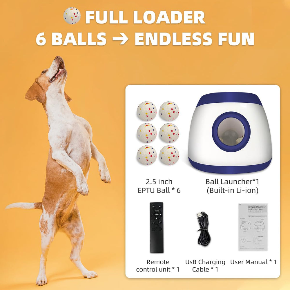 UJQW AutoDog Ball Launcher easy-clean balls simplify post-play cleanup.