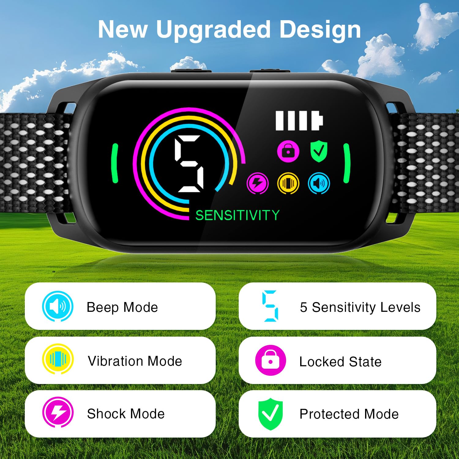 UJYOIIY bark collar with 20 day battery and magnetic charging for weather resilience