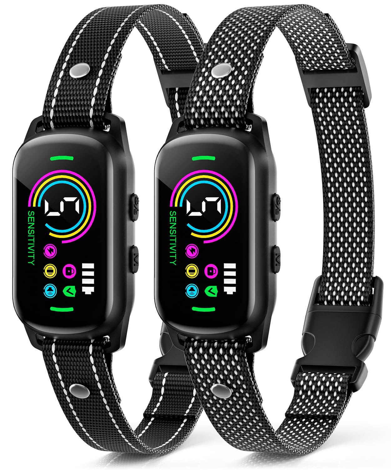 UJYOIIY bark collar pack back view showing adjustable fit for all dogs