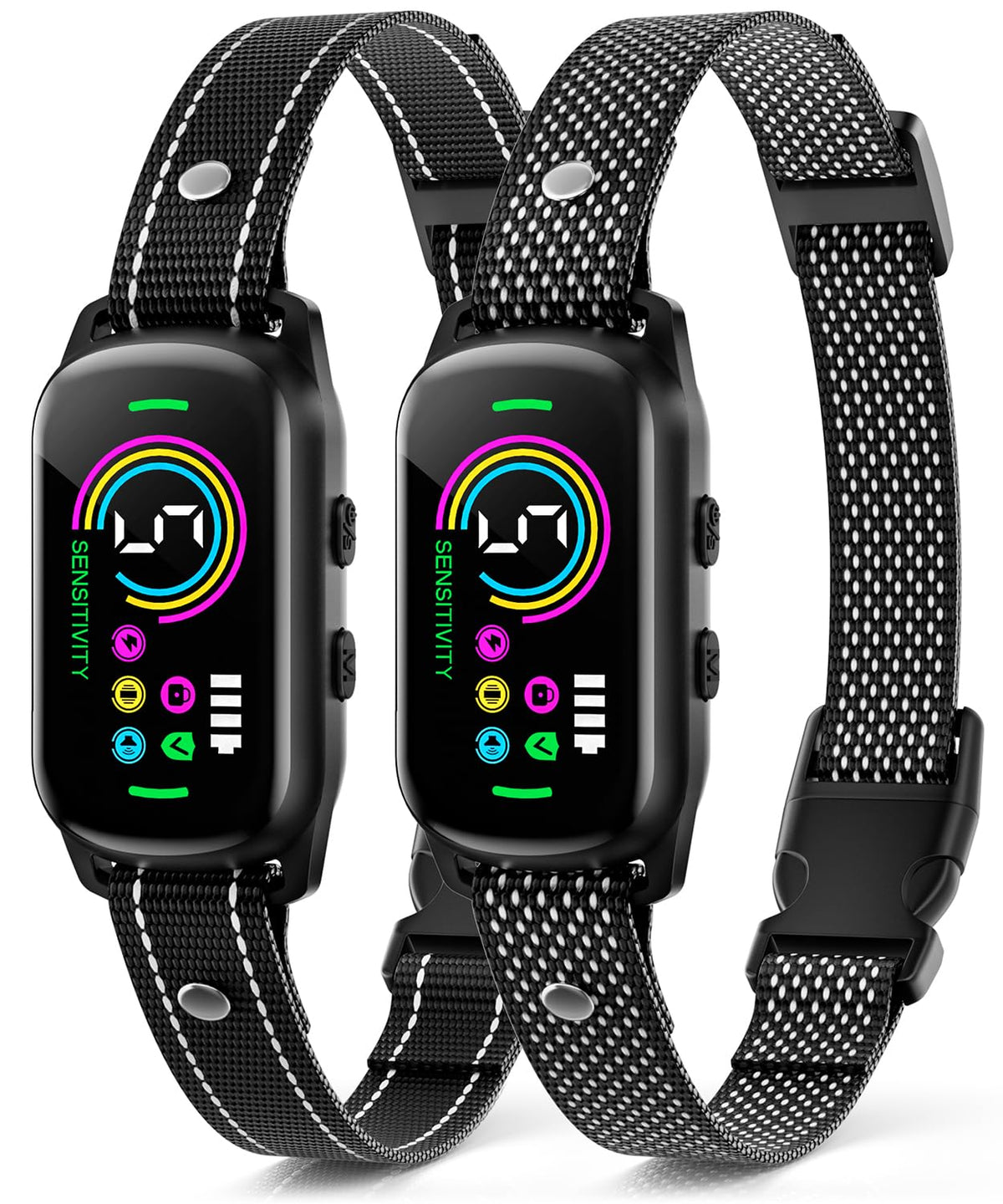 UJYOIIY bark collar pack back view showing adjustable fit for all dogs