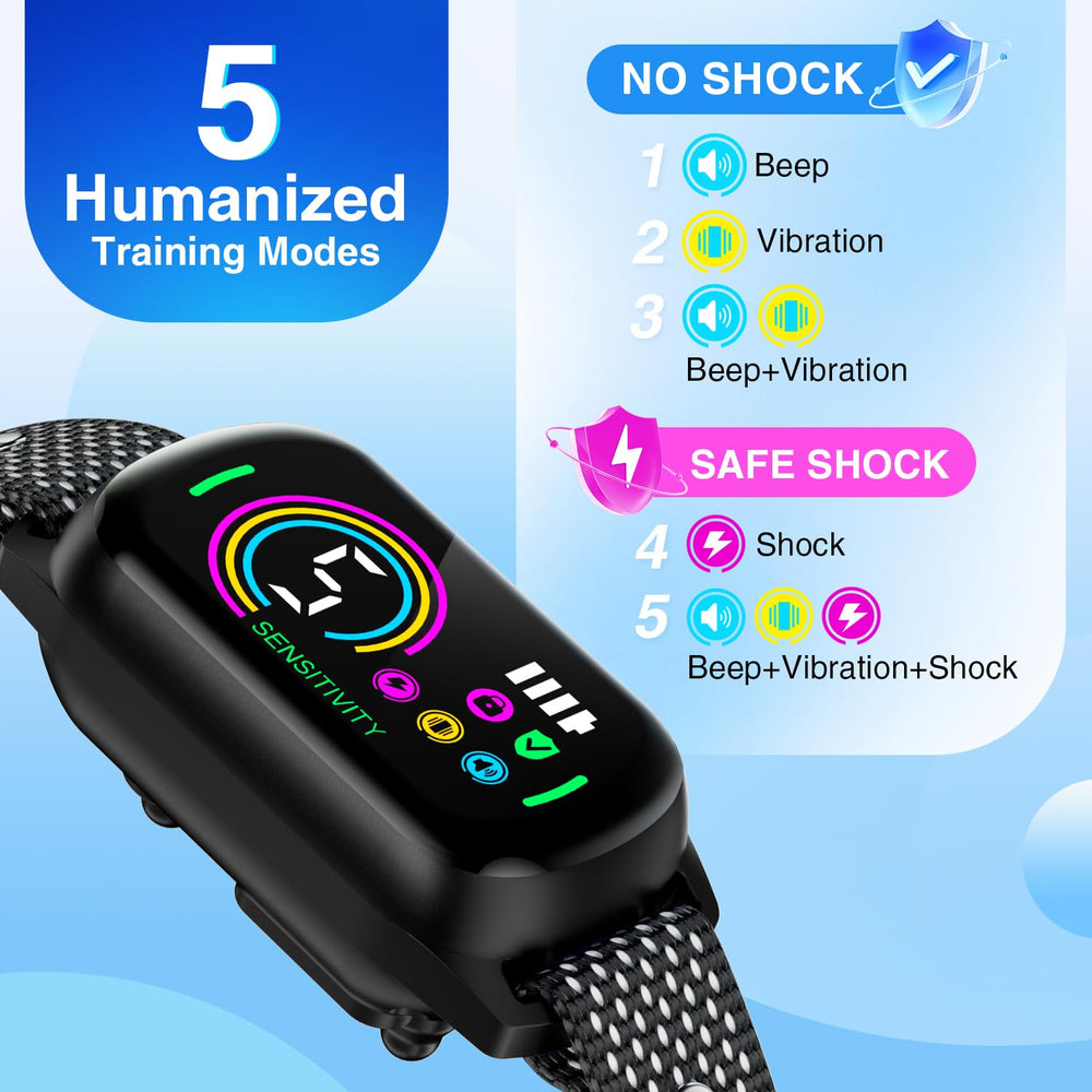 UJYOIIY bark collar pack close-up showing easy setup and fit