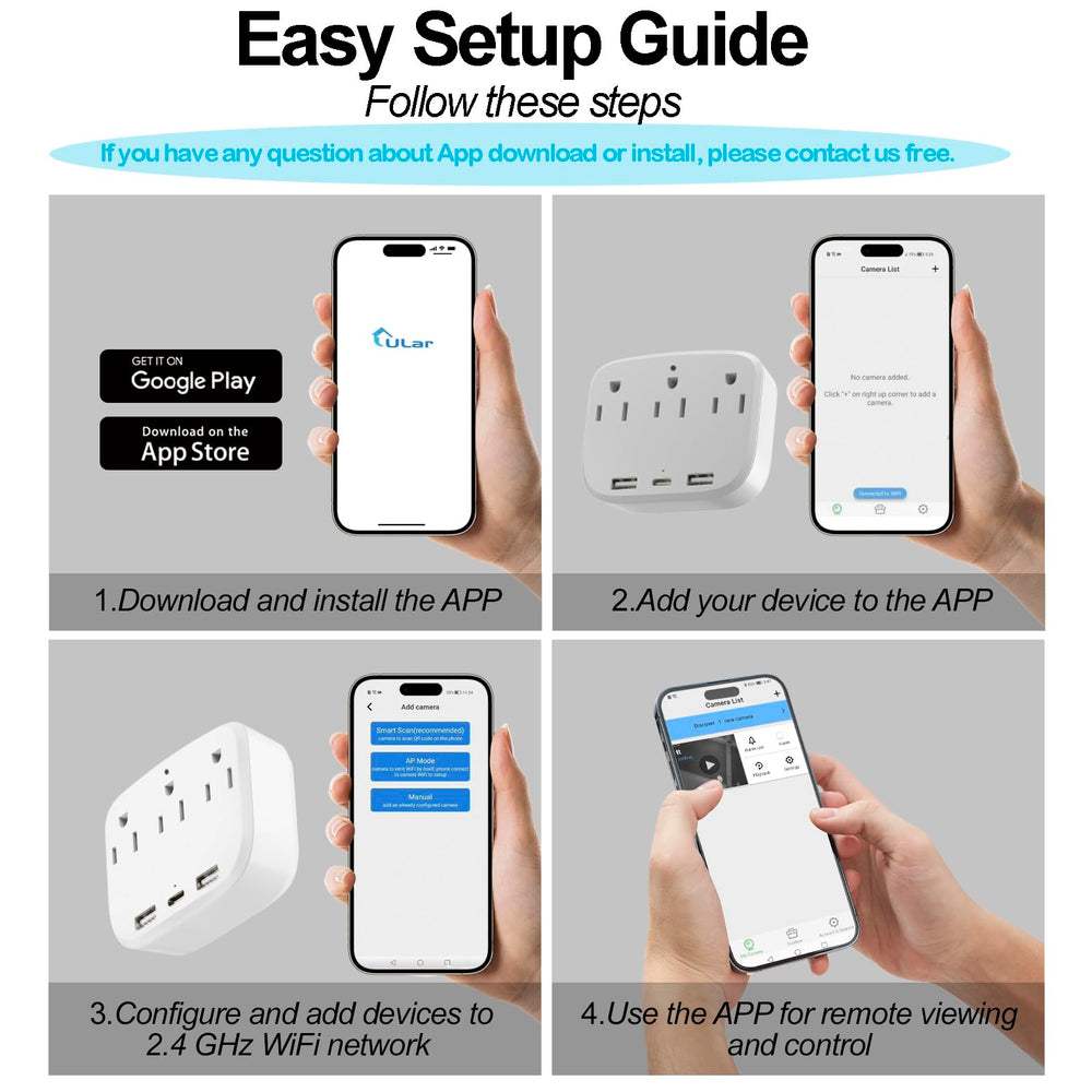 ULar multi-port outlet charger keeps devices powered while monitoring