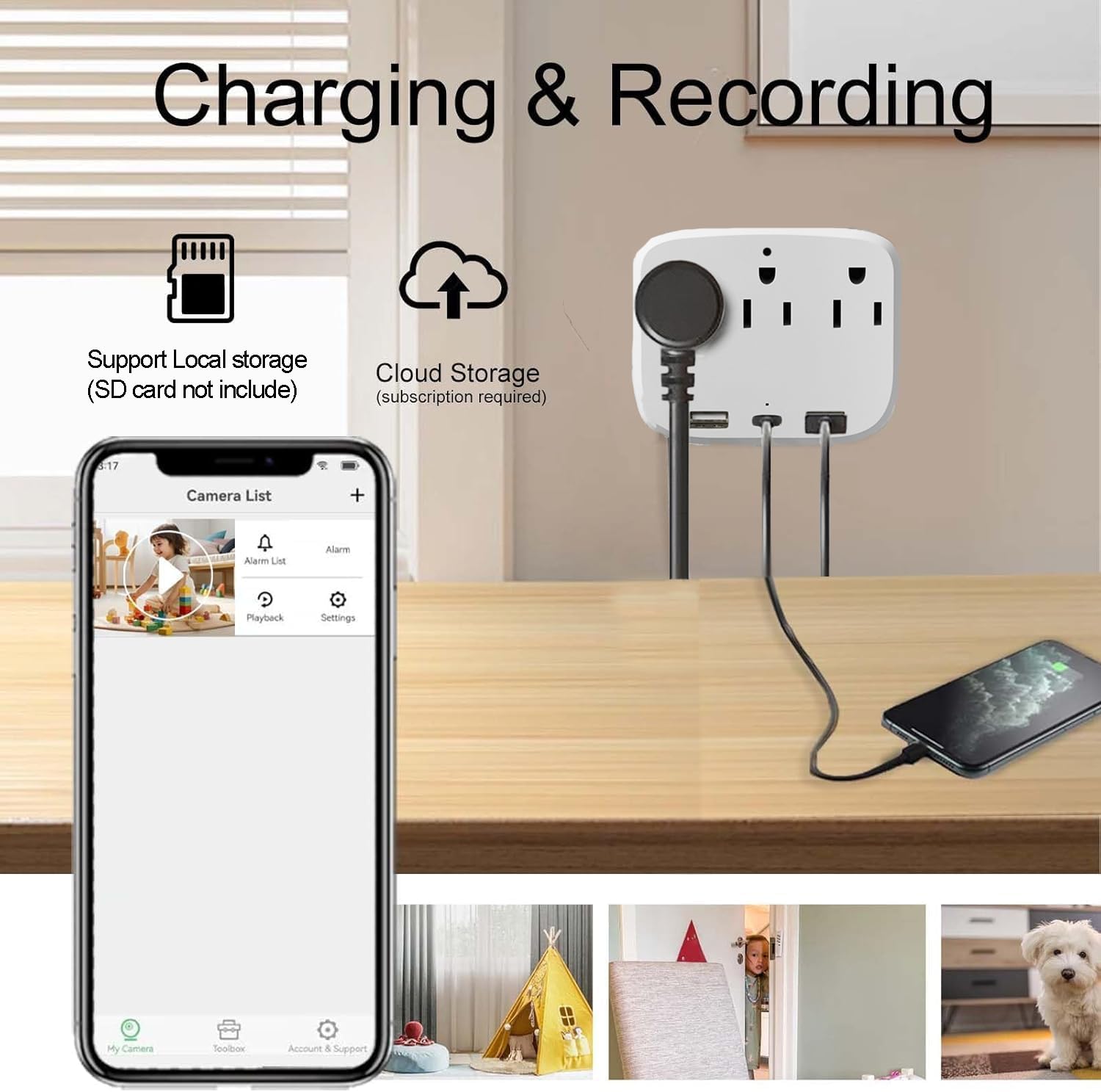 ULar outlet camera captures pet motion for real-time alerts