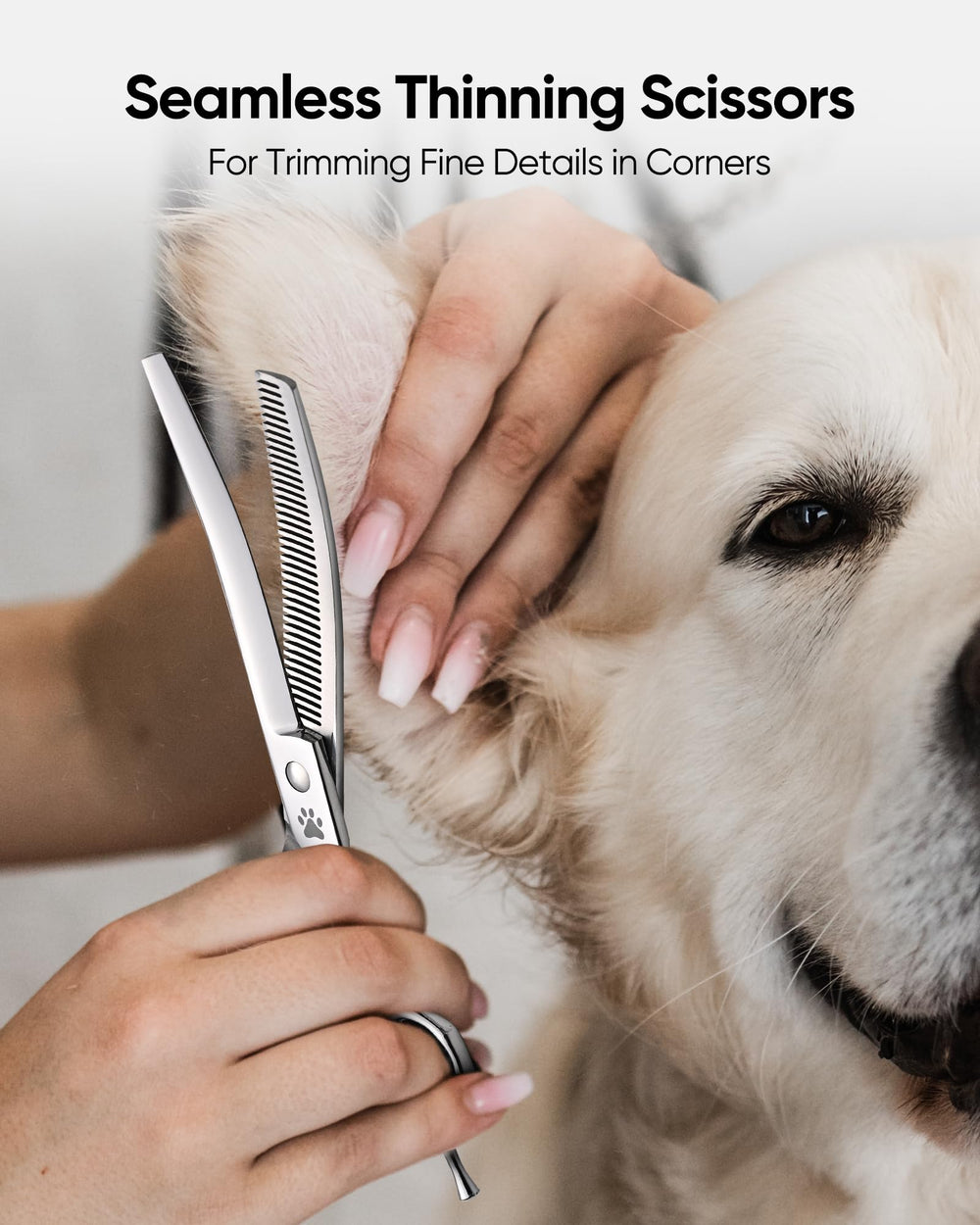 ULG 40-tooth curved thinning scissors suit left and right-handed groomers.