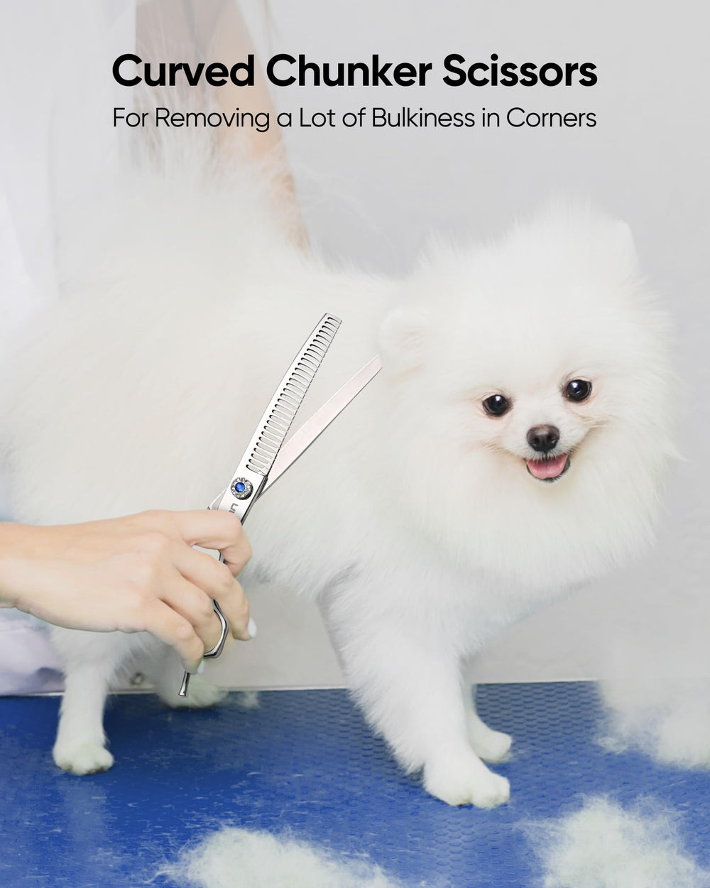 ULG dog grooming in action demonstrating efficient fur thinning
