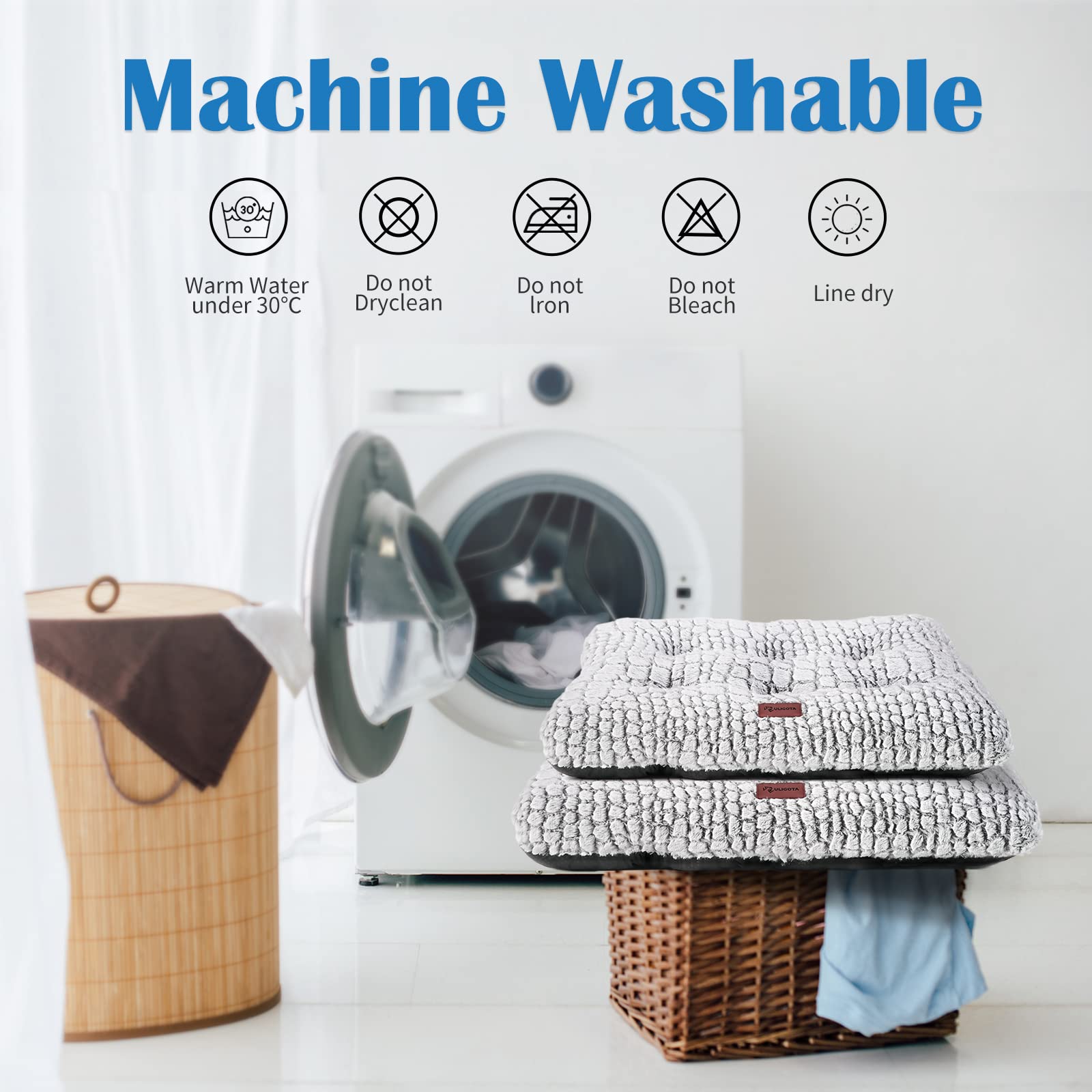 ULIGOTA dog bed machine-washable design makes cleanup quick and simple.