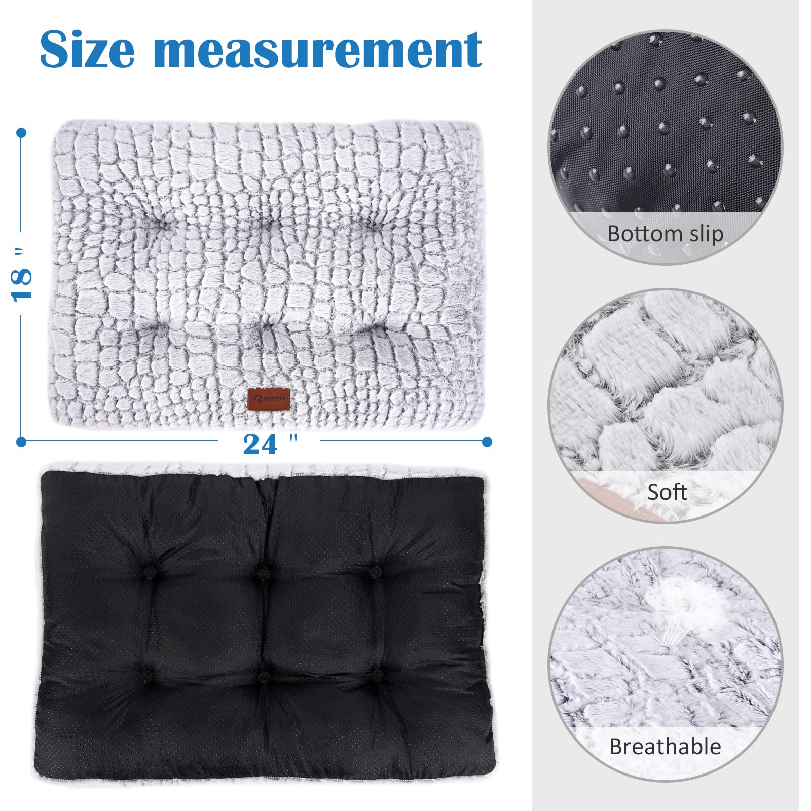 ULIGOTA dog bed waterproof-bottom protects crate floors from spills and accidents.