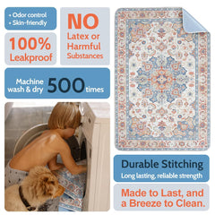 ULIGOTA pad with non-slip silicone bottom keeps mats in place during busy potty moments.