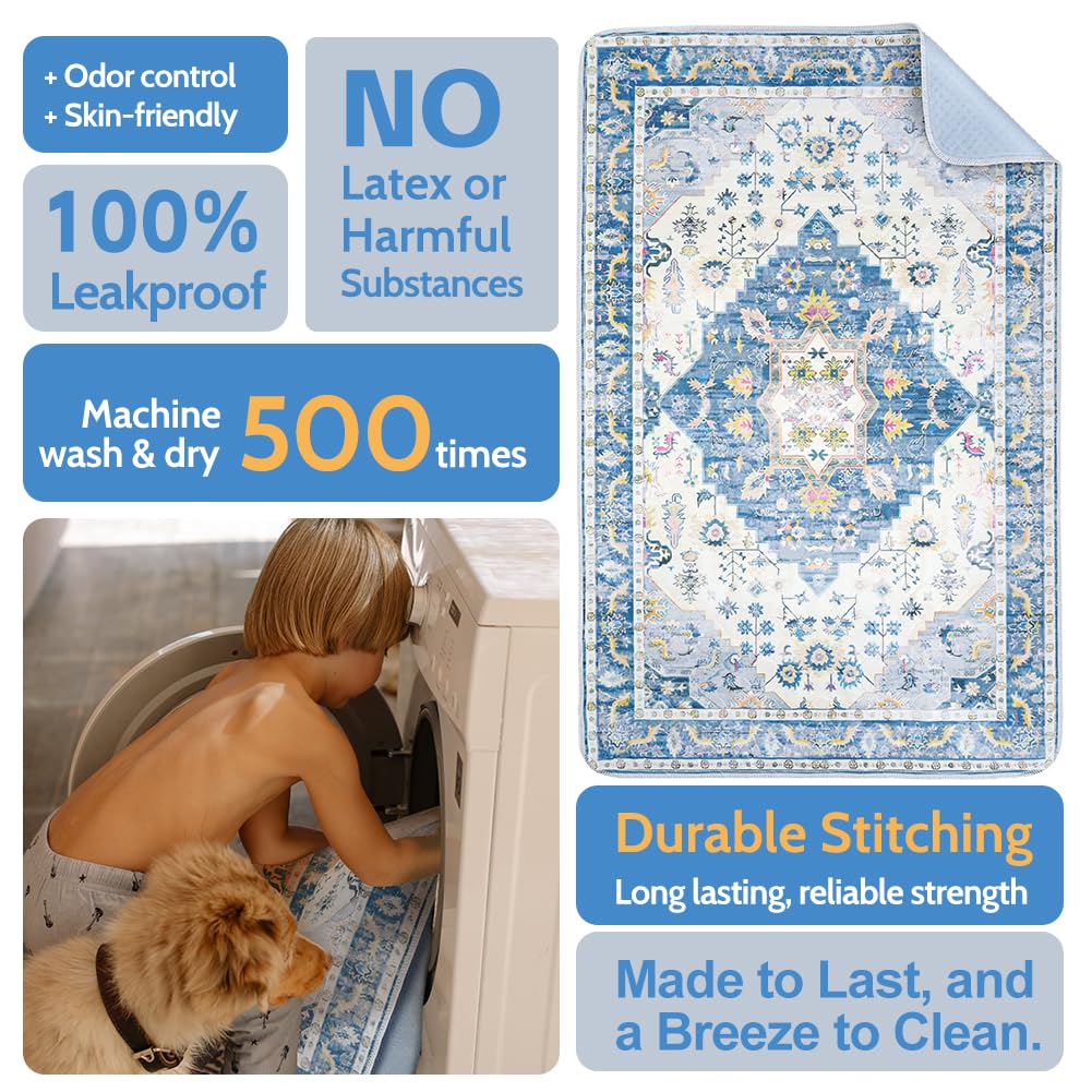 ULIGOTA pee pad anti-leak TPU coating prevents spills during indoor potty training.