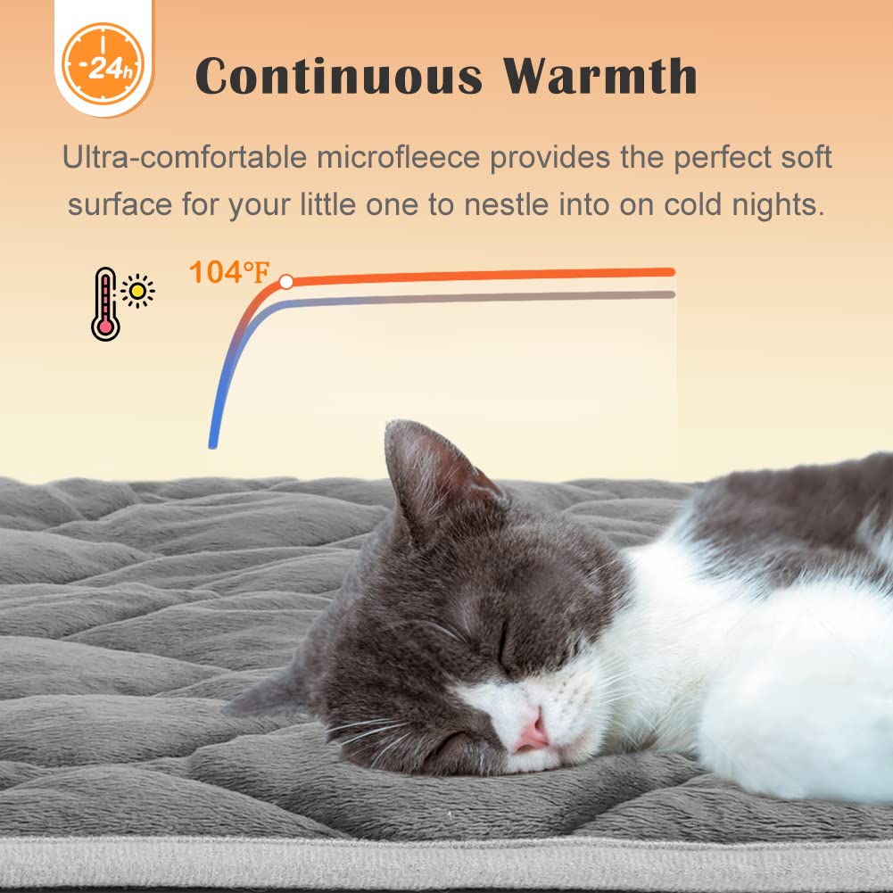 ULIGOTA self-warming cat bed bottom nonslip keeps pet in place