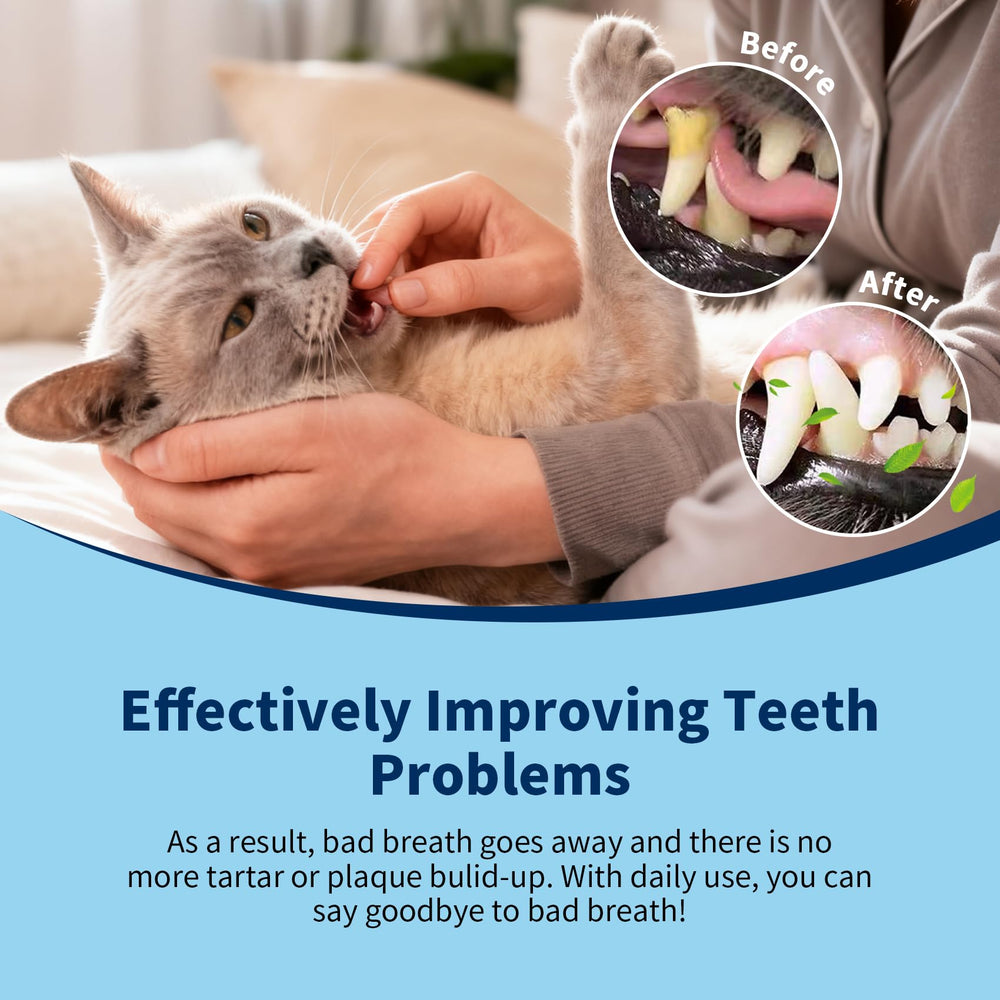 ulroyda cat dental kit finger brush, easy control for targeted tartar removal