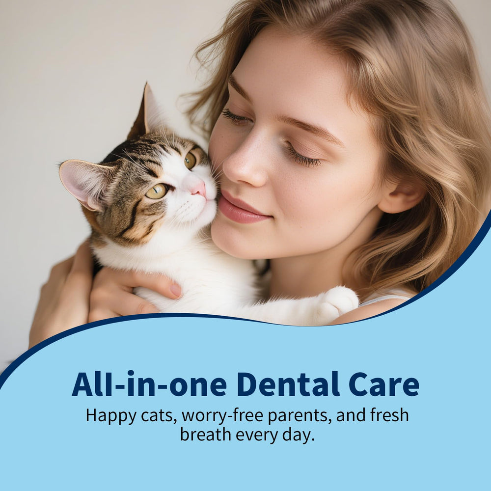 ulroyda cat dental kit tartar control, helps maintain clean teeth over time