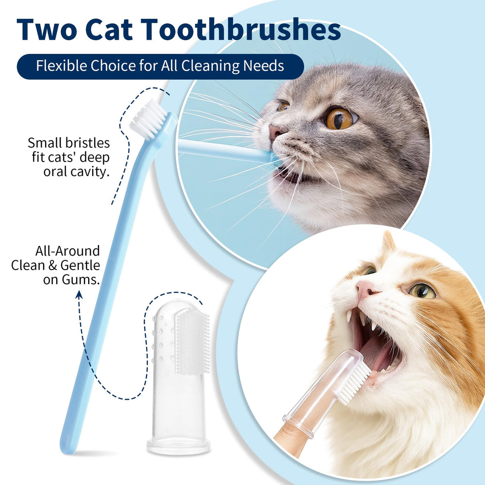 ulroyda cat dental kit tuna flavor close-up, cat-friendly taste encourages brushing
