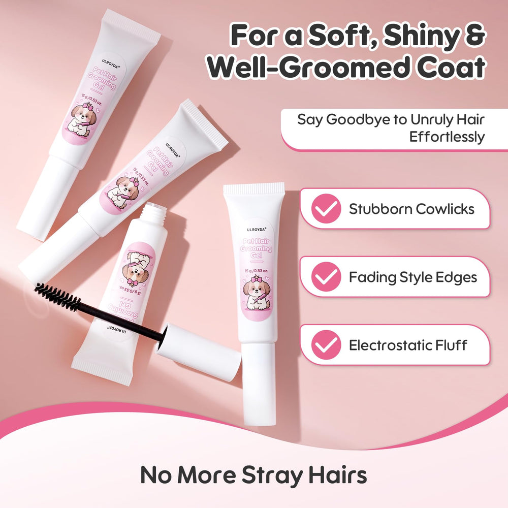 Ulroyda quick-dry formula photo communicates fast-drying gel without residue on fur.