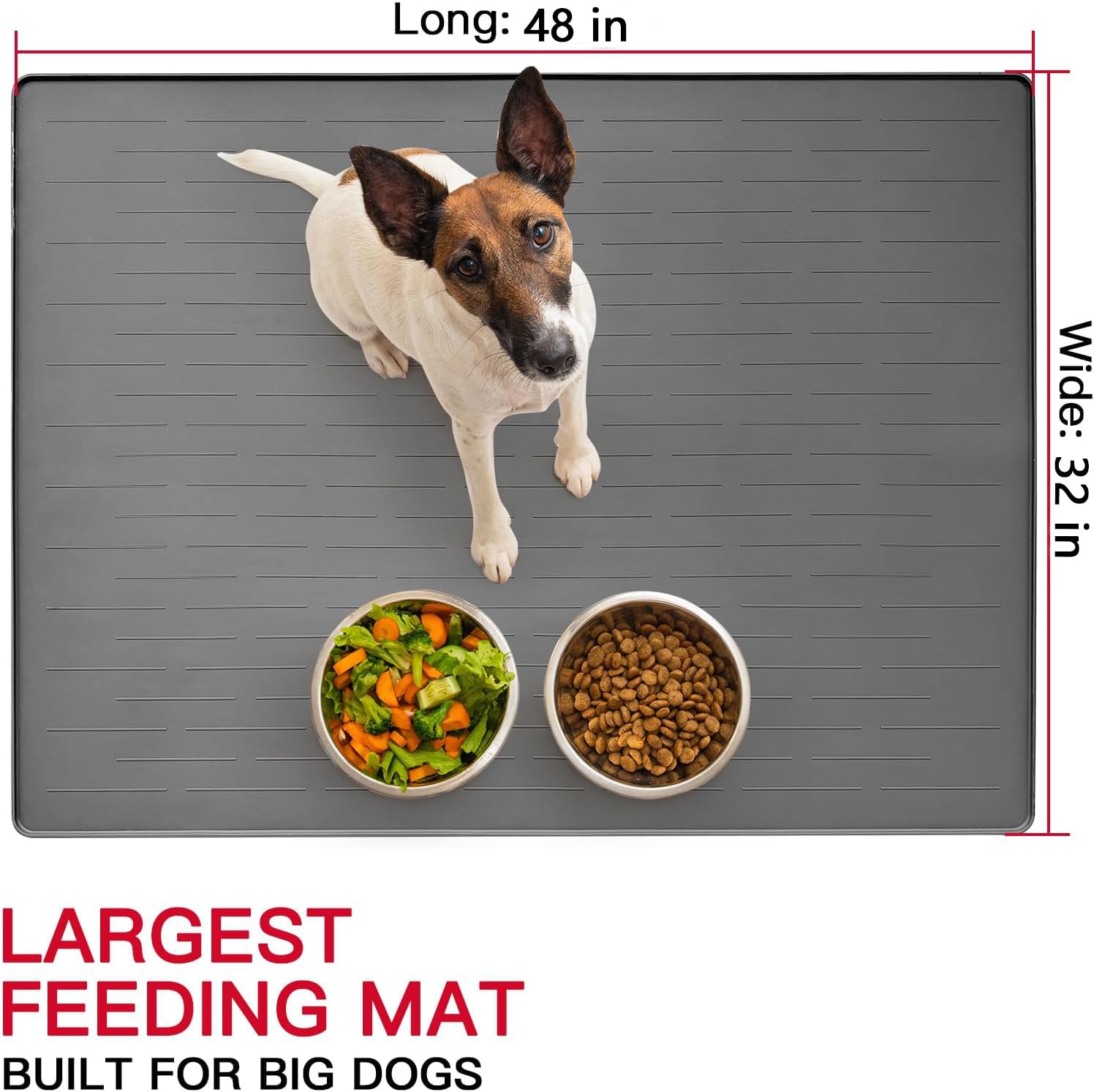 Ultibe silicone pet mat with anti-slip bottom keeps bowls stable.