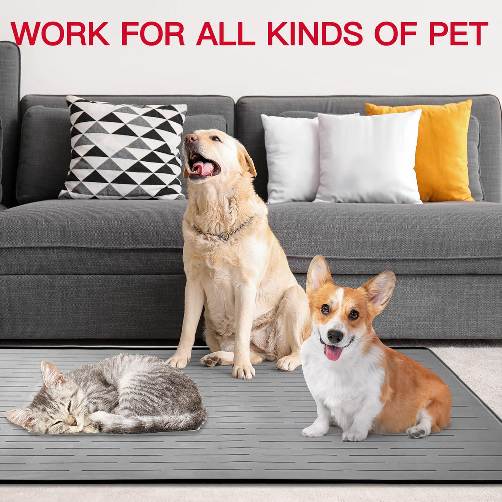 Ultibe silicone pet mat folded and scooped for easy crumbs pickup and rinse.