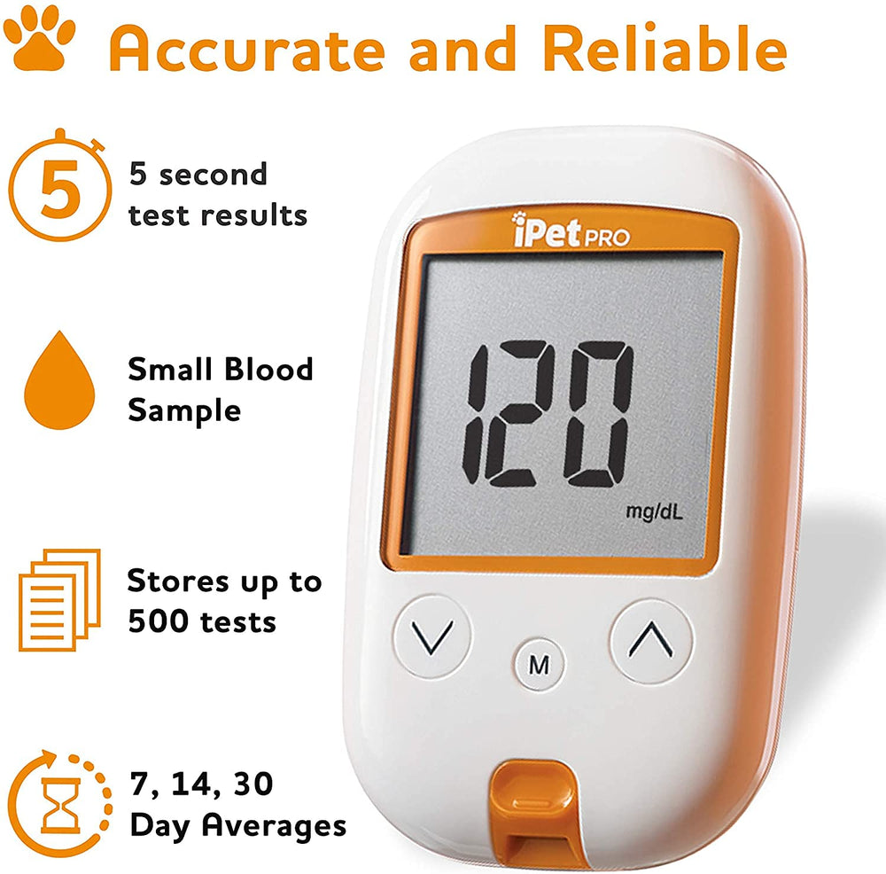 UltiCare iPet Pro 50-count pack for budget-friendly pet glucose monitoring.