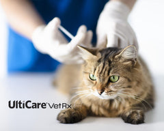 UltiCare VetRx U-40 silicone lubrication for smooth needle glide during injections.