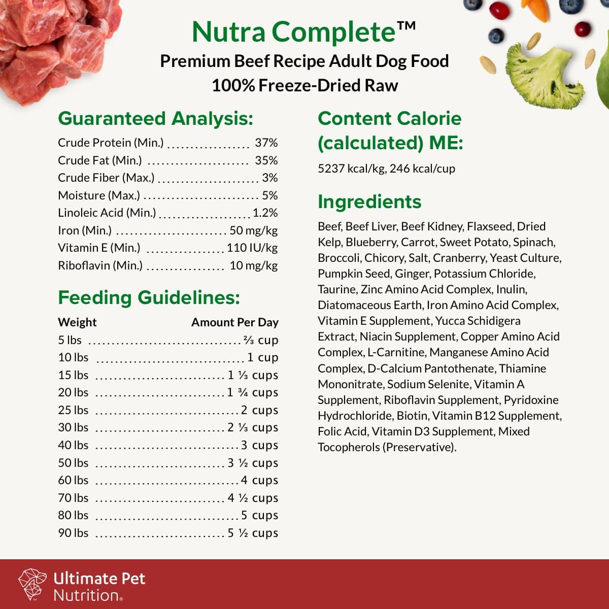 Ultimate Pet Nutrition Nutra Complete dog enjoying a meal