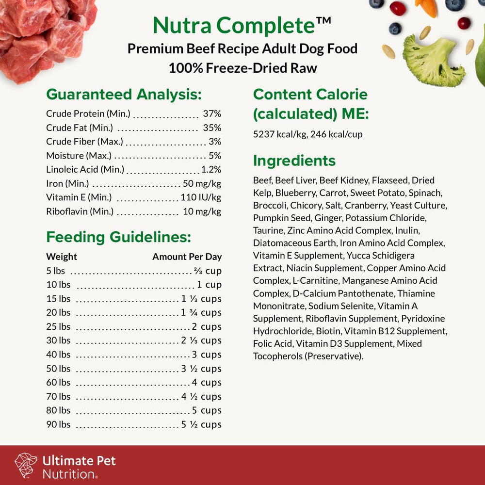 Ultimate Pet Nutrition Nutra Complete dog enjoying a meal