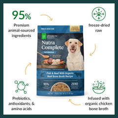 Nutra Complete Infusions bag label shows vet-formulated nutrition