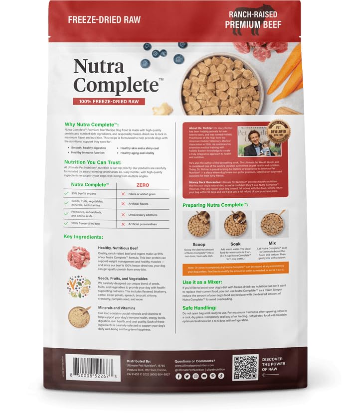 Ultimate Pet Nutrition Nutra Complete ready-to-serve freeze-dried chunks