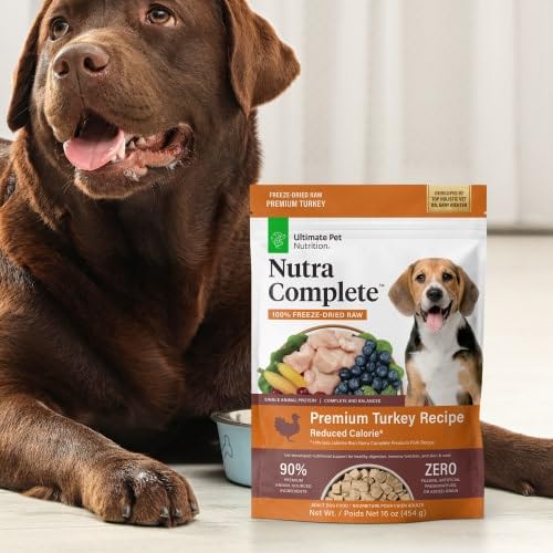 ULTIMATE PET NUTRITION Nutra Complete ingredients panel highlights wholesome fruits and vegetables