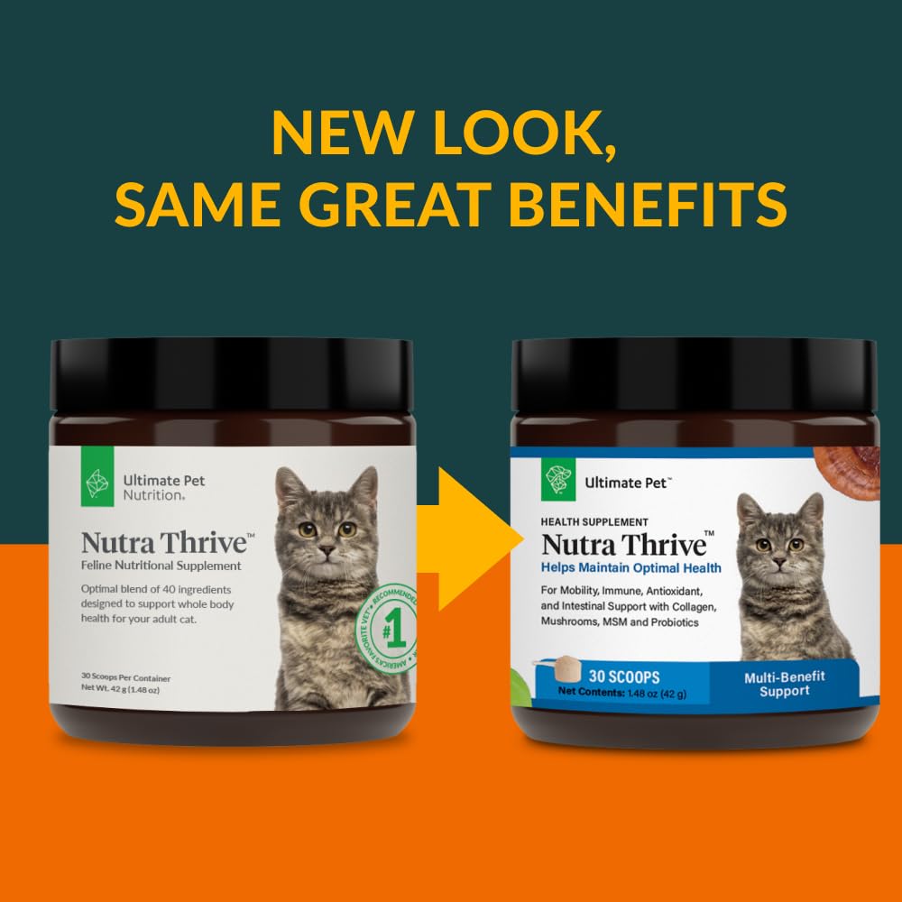 Nutra Thrive cat third-party-lab-tested image conveys safety and potency.