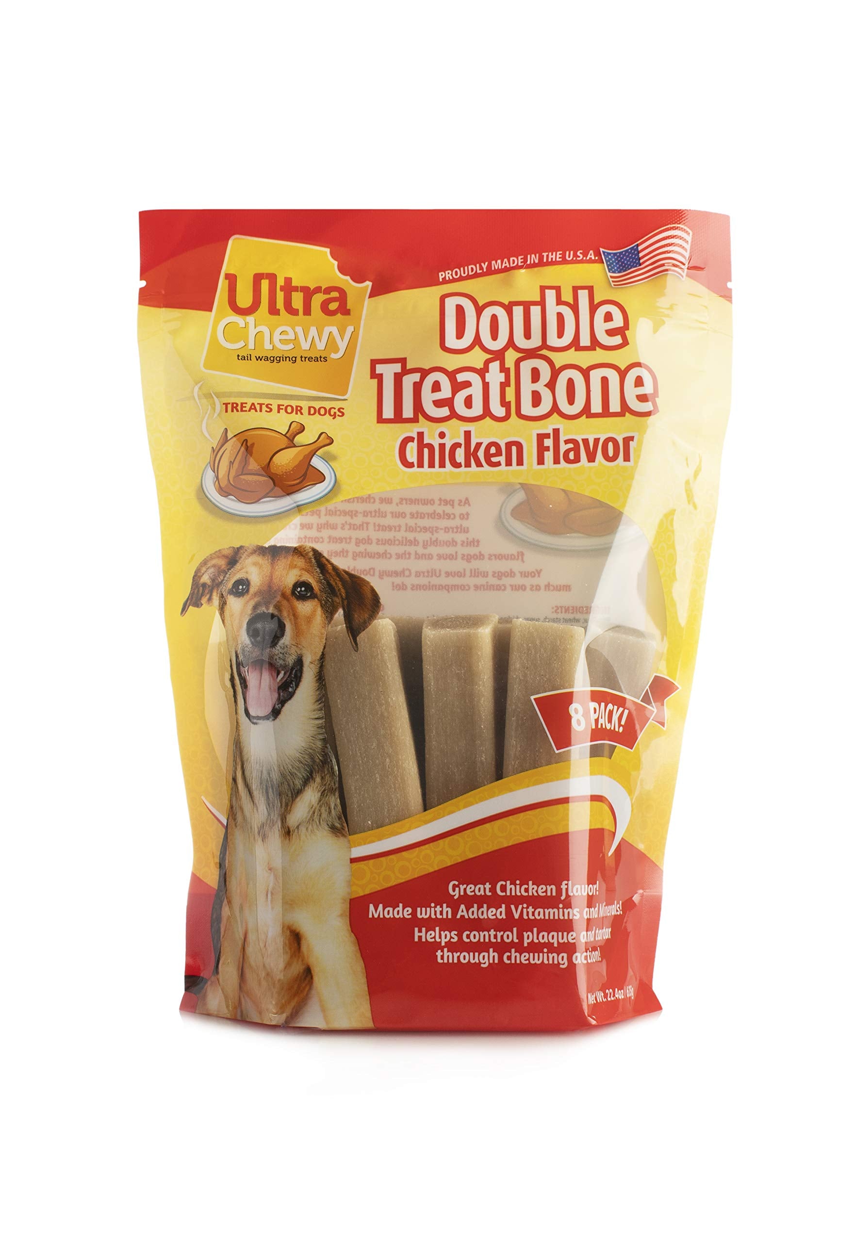 Ultra Chewy Double Treat Bones portable travel pack for on-the-go treats.