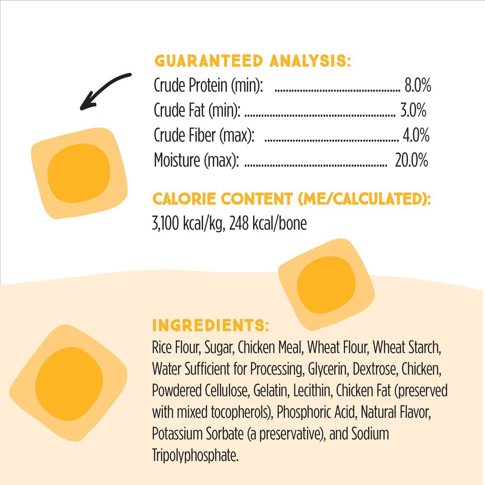 Ultra Chewy Double Treat Bones rawhide-free and digestible formula highlighted.