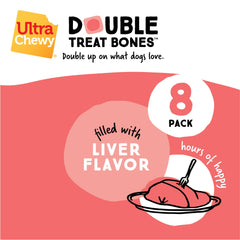 Ultra Chewy Liver Double Treat Bones USA-made badge and packaging highlight domestic production