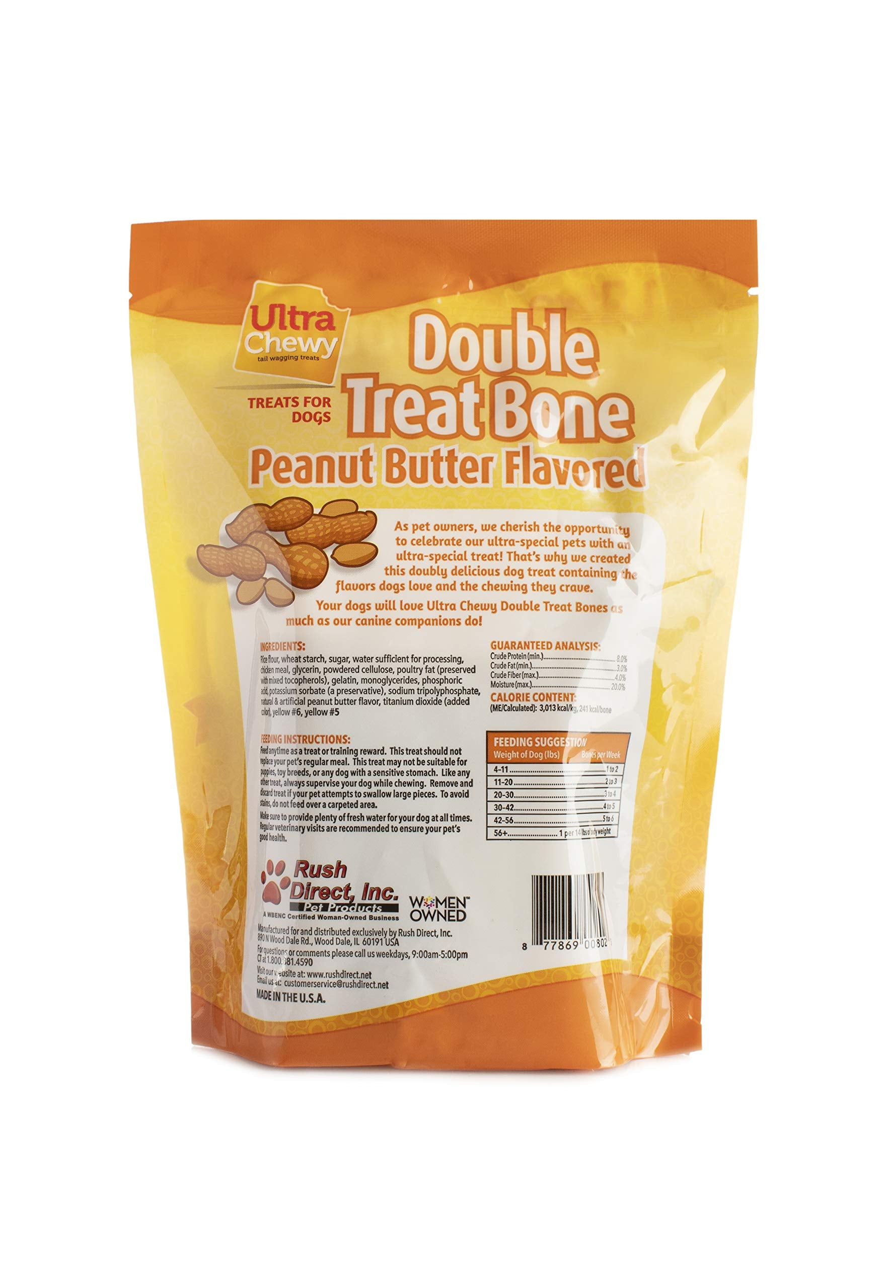 Ultra Chewy Peanut Butter Double Treat Bones on-the-go portability for travel