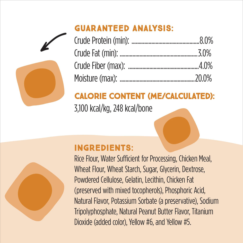 Ultra Chewy Peanut Butter Double Treat Bones USA-made label highlights safety and origin