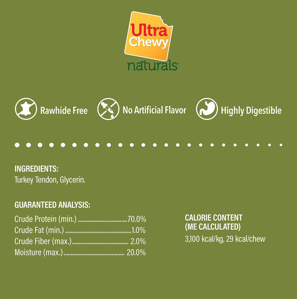 Ultra Chewy turkey tendon rings healthy-snack, low fat and protein-rich.