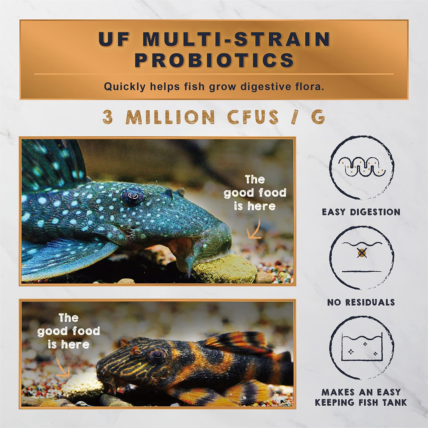 Ultra Fresh Algae Wafers water-clear effect visualizing reduced waste and clearer tanks.