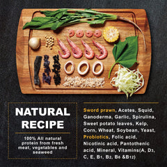 Ultra Fresh bottom-feeder softening pellets in water for easy digestion and feeding.