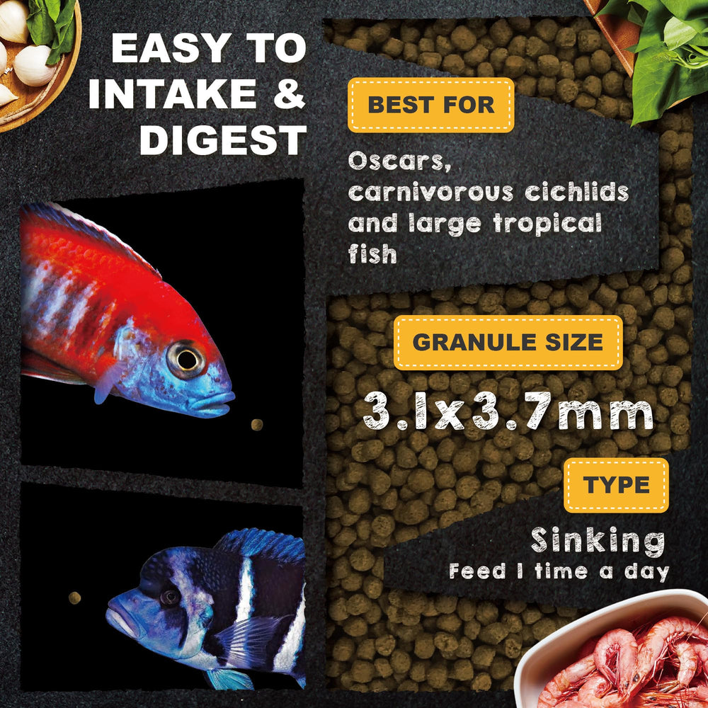 Ultra Fresh Royal Cichlid color-enhancement close-up emphasizing vibrant fish coloration.