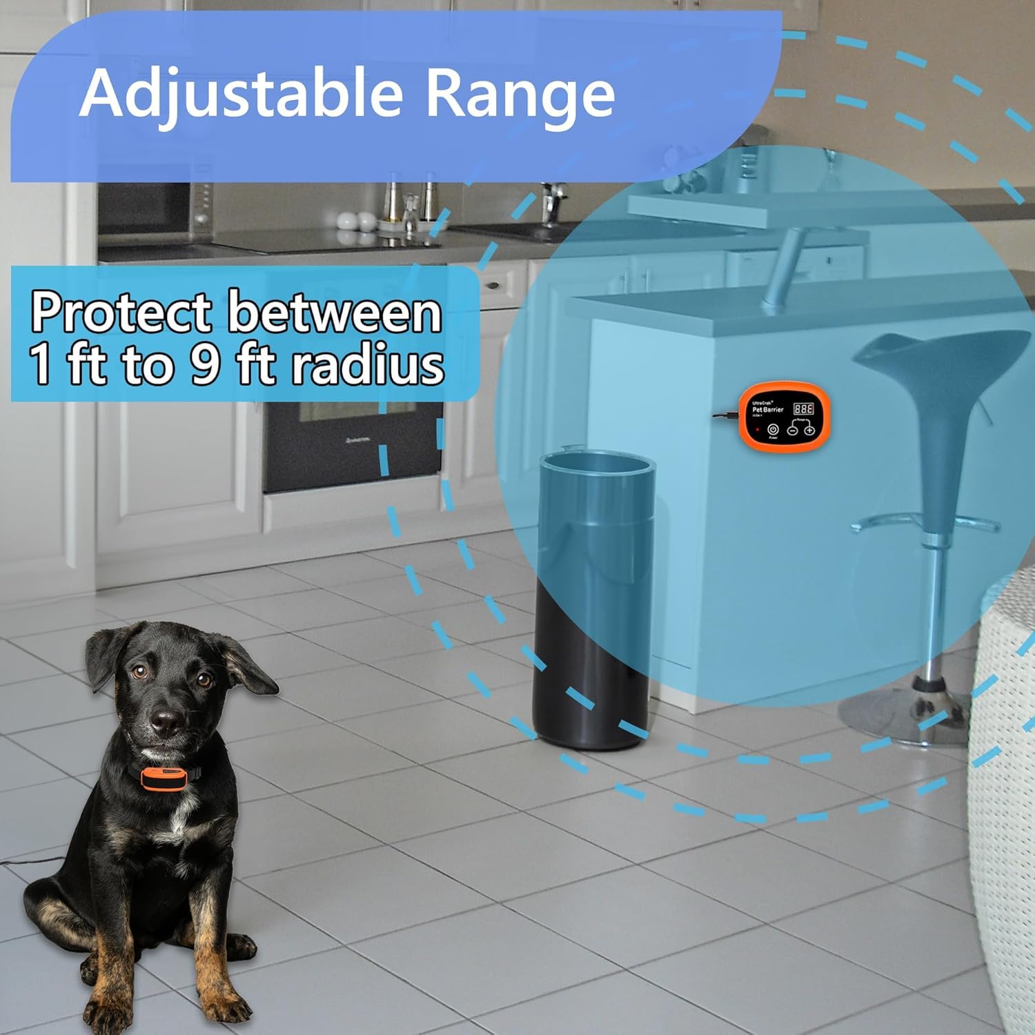 UltraCrab wireless fence layout ideal for simple home installation.