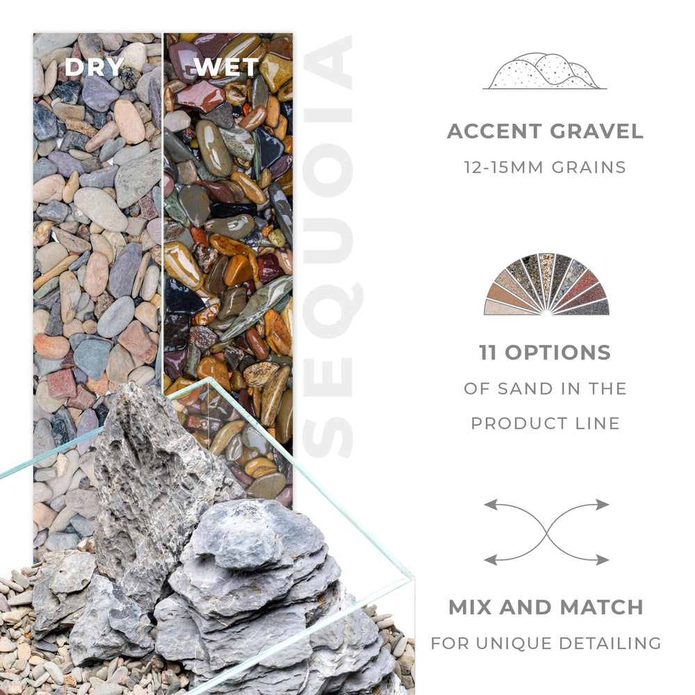 Sequoia Gravel in a planted aquarium setup enhancing layout and color