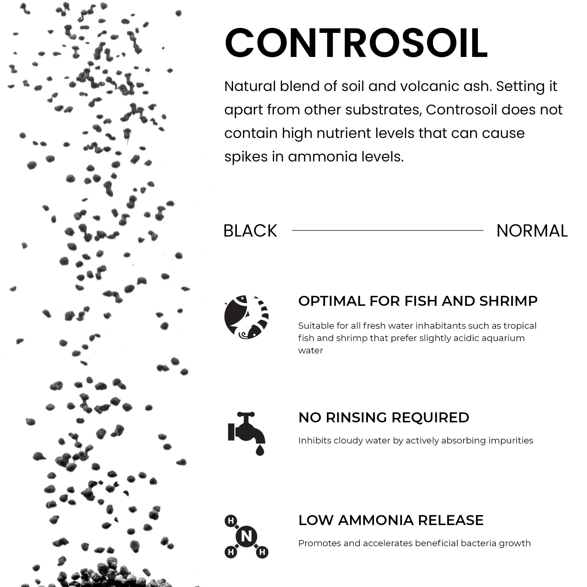 Black Controsoil substrate provides nutrient-rich base for aquatic plants
