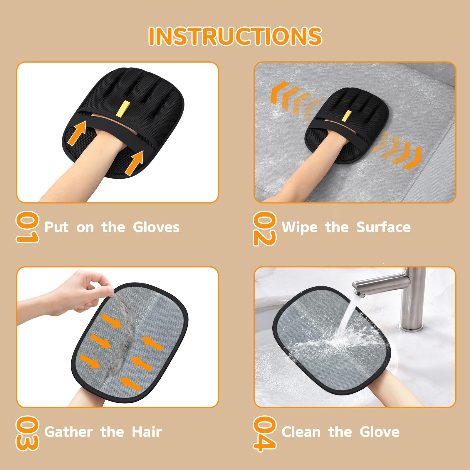 Ulyuhoda glove cleaning pet bedding and clothing efficiently
