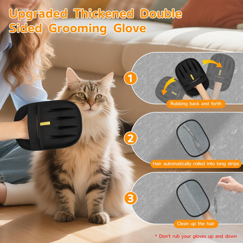 Ulyuhoda glove soft brush material for gentle pet grooming and fabric-safe use