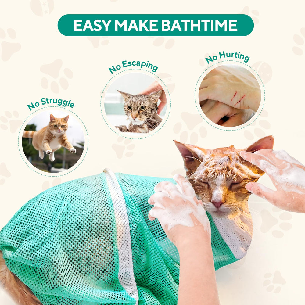 UMiYIDIAN Cat Bath Bag easy-clean material simplifies post-bath cleanup.
