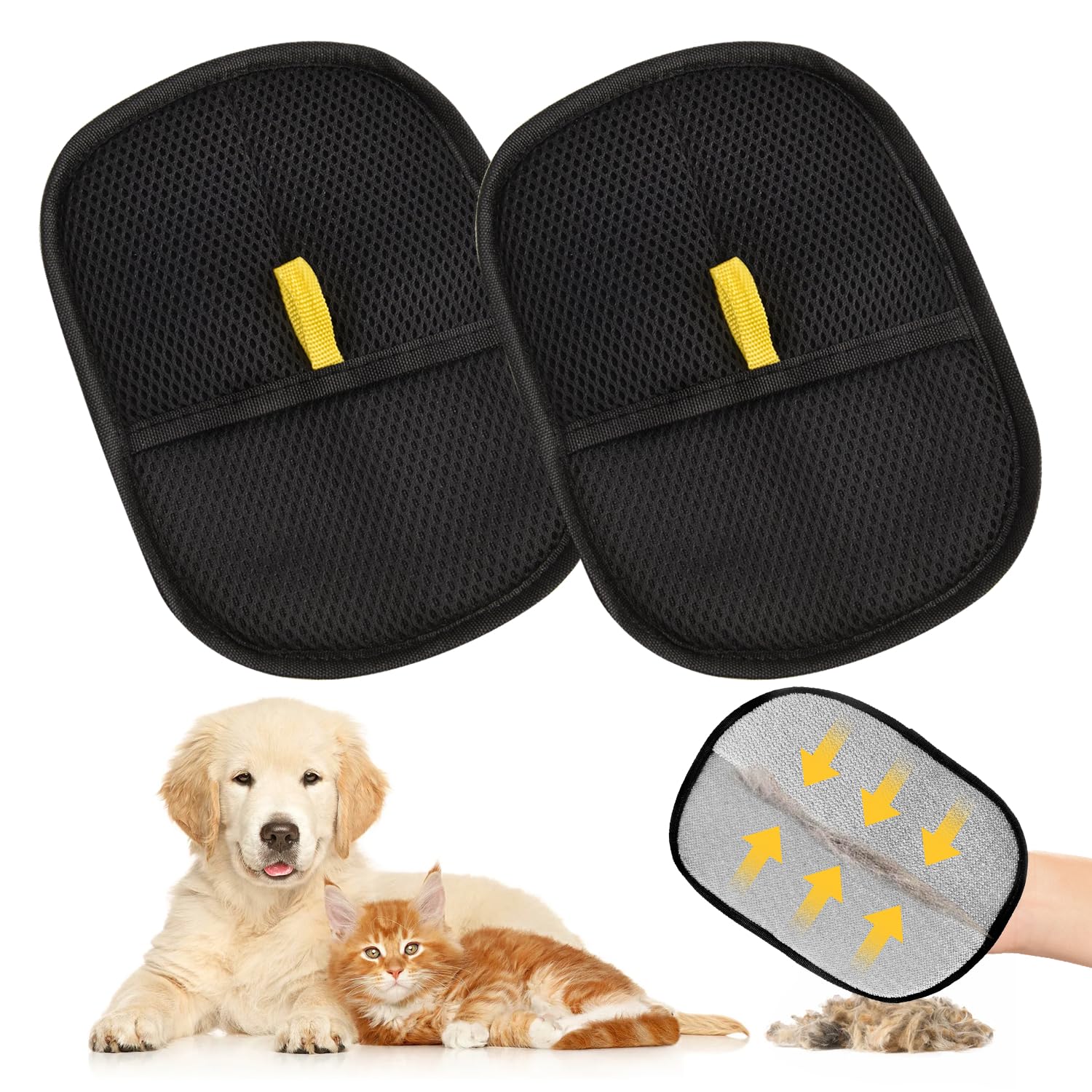 UMiYIDIAN pet hair removal gloves pack for quick fur lift on fabrics.