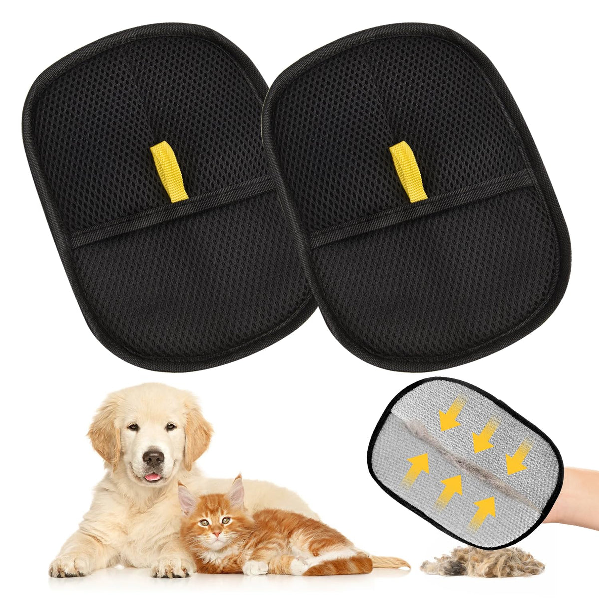 UMiYIDIAN pet hair removal gloves pack for quick fur lift on fabrics.