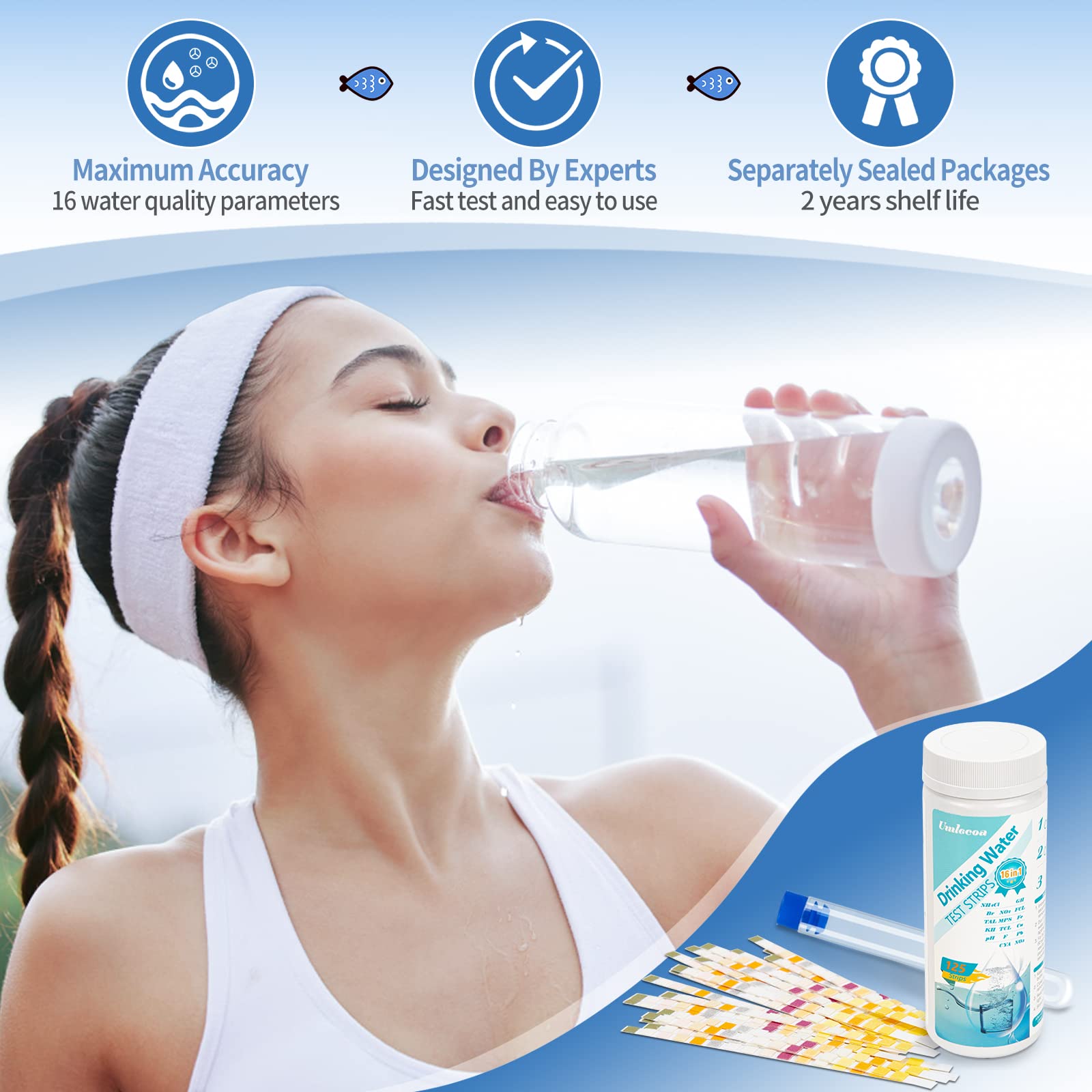 Umlecoa test strip dipped in water for fast testing results